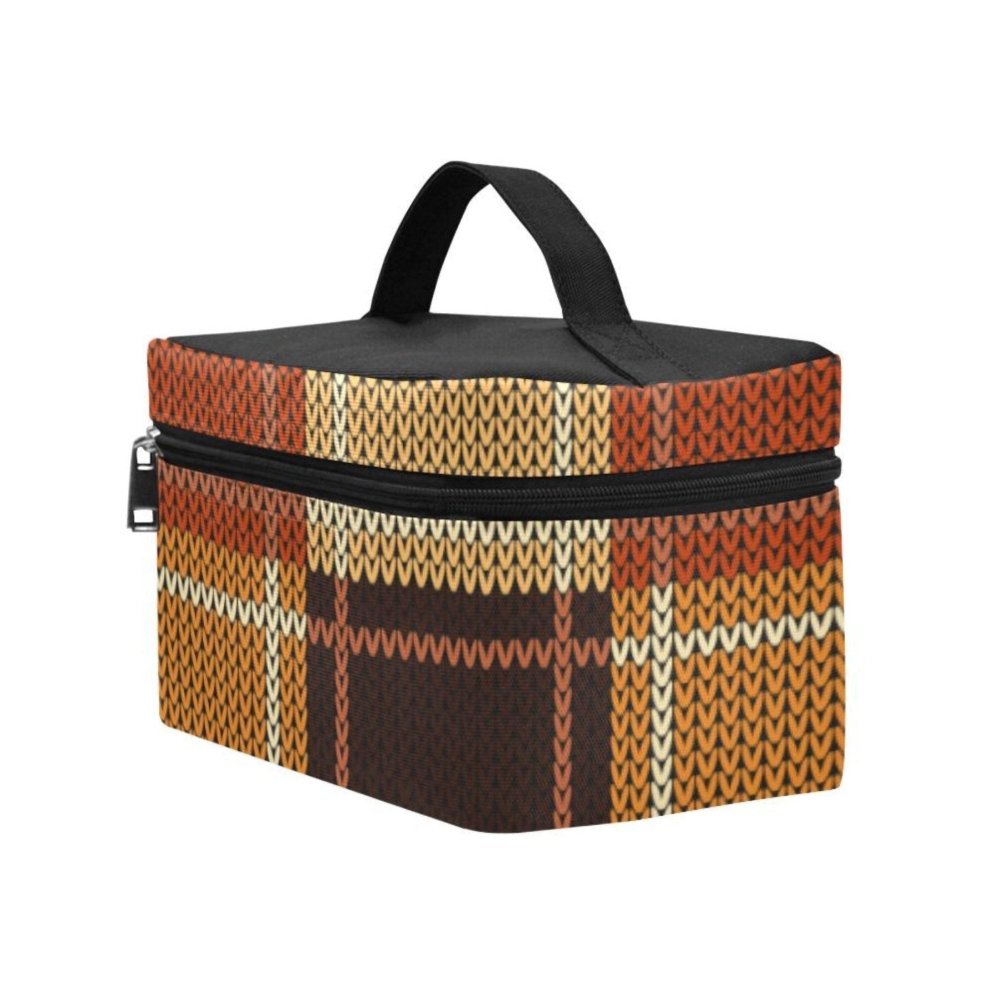 Cosmetic Bag, Checker - Brown Travel Case