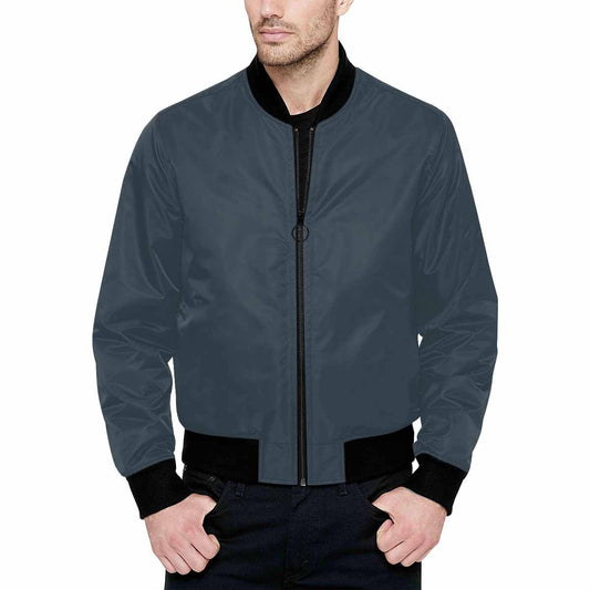 Bomber Jacket For Men, Charcoal Black And Black